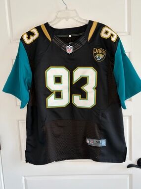 NFL Nike Jacksonville Jaguars Jersey #93 Calais Campbell Black/Teal Football